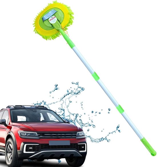 Autowasborstel - Auto poetsborstel - Auto reinigen - Verstelbare steel - 112 cm - Grijs