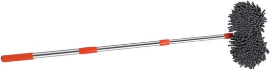 Autowasborstel Lange Steel - Auto Poetsborstel - Voertuig Reinigen - 360 Zwenkbare Kop - 80-135 cm - Zwart