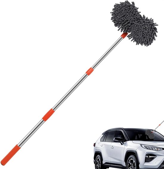 Autowasborstel Lange Steel - Autoreinigingsborstel Wasborstel - Auto Wassen - 360 Graden Draaibare Kop - 135 cm Intrekbaar - Niet gespecificeerd
