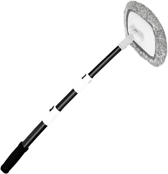 Autowasborstel - Schuimborstel Mop - Voertuigen Reinigen - Verstelbare Telescoopsteel - 50-110 cm - Zwart