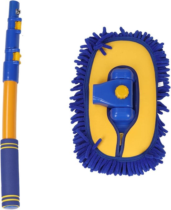 Autowasborstel Telescopisch - Autodweil Lange Steel - Auto Reinigen - Superabsorberende Microvezel - Tot 102 cm - Grijs van Merkloos	