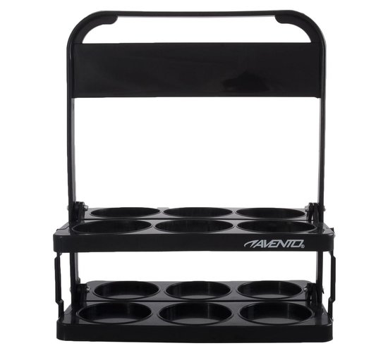 Avento Inklapbaar Draagrek - voor 6 Bidons - Zwart - 28 x 33.5 x 17.5 cm van Avento