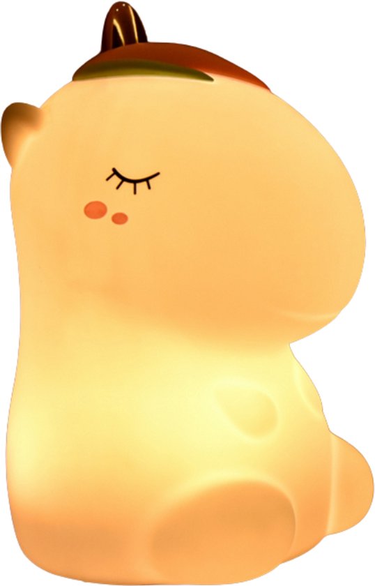 AVOID® Kinder Nachtlampje Unicorn - LED Dierenlamp met Tap Control - Timerfunctie - Kleuren Licht - Oplaadbaar via USB-C - Zacht Siliconen Bedlampje van AVOID®