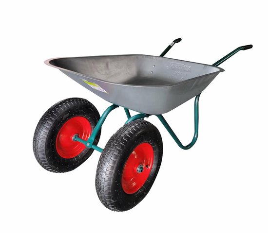 Awtools AW66021 - Tuinkruiwagen - 100L - Twee Wielen - Metalen Velgen van Merkloos	