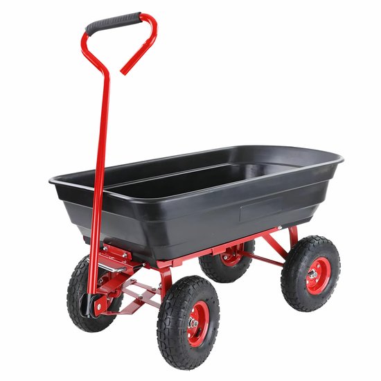 AWTOOLS - Tuinwagen - 75L - Vierwielige Kiepwagen - Ergonomische Handgreep van Merkloos	