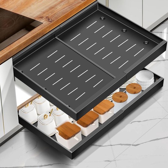 Azomor® Uittrekbare en Verstelbare Lade Organizer voor Keuken en Badkamer van Merkloos	