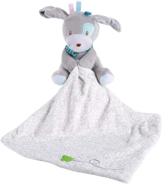 Baby Appeasing Towel Soft Square Safety Blanket Plush Cartoon Animal Doll Towels Comforter Bedtime Plush Toy for Kids (Dog)