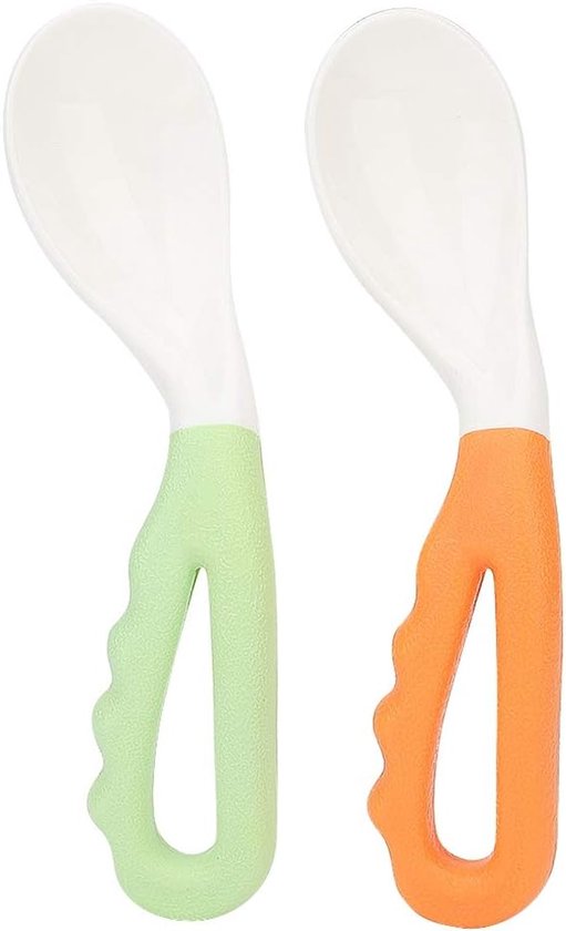 Baby Supplies Spoon 2pcs Baby Supplies First Stage Bendable Baby Feeding Spoon Silicone Training Spoon Easy to Hold Baby Toddler Feeding Set van Merkloos	