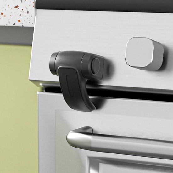 Baby Veiligheid Oven Deurslot, Keuken Veiligheidssloten voor Baby's, Kindveilige Ovensloten voor Kinderen, Hittebestendig, Geen schroeven & boren (Zwart, 1 Stuks)