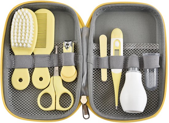 Baby Verzorgingsset - baby manicureset - Baby Verzorgingsproducten - Manicureset en nagelset met nagelknipper, nagelvijl en nagelschaartje - Borstel en kam voor de haarverzorging - Neuszuiger - Kraamcadeau Meisje - LOUZIR van LOUZIR