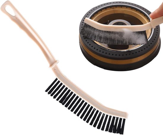 Badkamer voegenborstel - Smalle schrobber precisiekop - Dieptereiniging badkamer - Ergonomische handgreep - 23 x 4.7 x 1 cm - Kaki