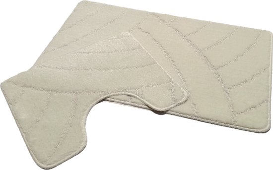 Badmat set klassiek crème van Merkloos	