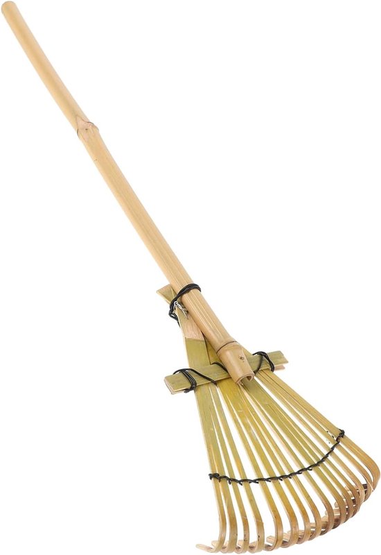 Bamboe Tuinhark - Kleine hark - Zand egaliseren - Japans ontwerp - 50 cm - Lichtgroen
