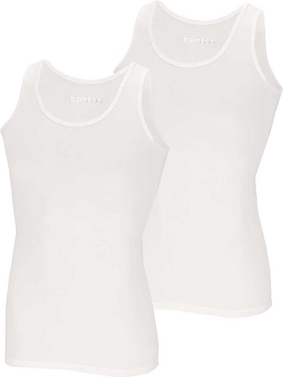 Bamboo - Hemden Heren - Onderhemd Heren - 2-pack - Wit - M - Tanktop Heren - Singlet Heren - Bamboe - Apollo