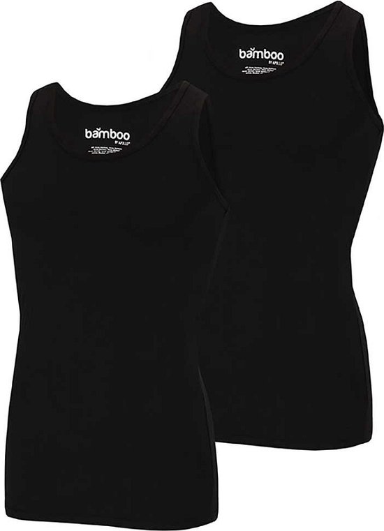 Bamboo - Hemden Heren - Onderhemd Heren - 2-pack - Zwart - XXL - Singlet Heren - Bamboe - Apollo