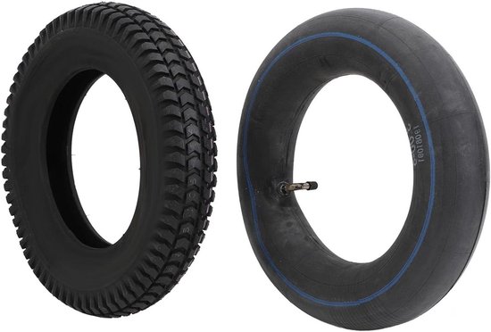 Banden en binnenband set - Kruiwagenbanden - Terrein Werk - Natuurrubber constructie - 3.00-8 - Zwart van Merkloos	