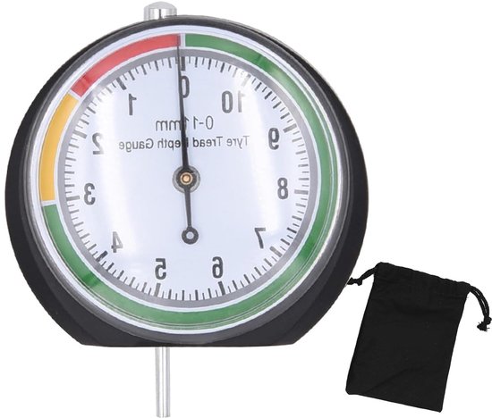 Banden-profielmeter - meetbereik 0-11 mm - profieldieptemeter - kleurgecodeerde universele bandenprofielmeter voor motorfiets - auto - vrachtwagen - bandenonderhoud - professionele gereedschappen van Merkloos	