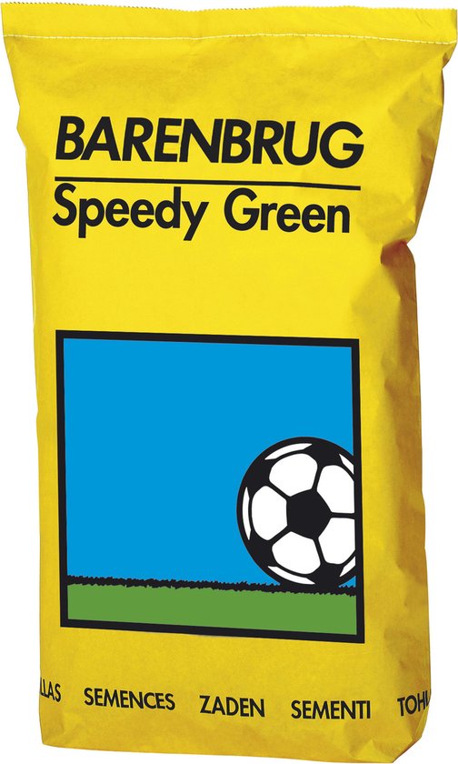 Barenbrug Speedy Green 15KG – vestigt erg snel – het mogelijk om het gras kort af te maaien – geschikt voor speel- en sportvelden – ideaal als doorzaaimengsel – erg goede betredingstolerantie – breed inzetbaar van Barenbrug
