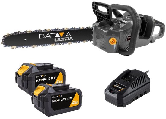 Batavia 36V (2 x 18V) Brushless Accu Kettingzaag 18'' Incl. 2x 4.0Ah Accu & Snellader