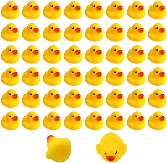 Bath Ducks Pack of 50 - Classic Squeaky Ducks - Bad Speelgoed voor Grote en Kleine Mini Eenden - Badkamer Decoratie en Verjaardagsfeest Benodigdheden van Merkloos	