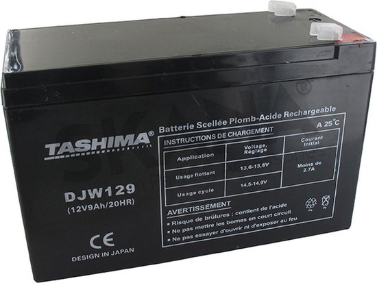 Batterij TASHIMA gel/agm 12V, 9 A voor ASTELGARDEN, FLYMO, ROVER STIGA en WOLF - L: 152, l: 65, H:95 mm, 100% waterdicht. Vervangt origineel 118120010/0. van TASHIMA