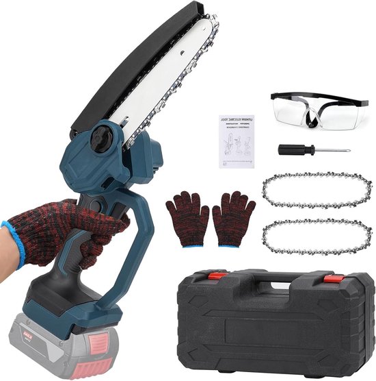 Battery Chainsaw Compatible with Bosch GBA 18 V Battery Brushless Motor - Hand Chainsaw for Garden Shears, Loppers, and Wood Saws (without Battery) van DELTAFOX