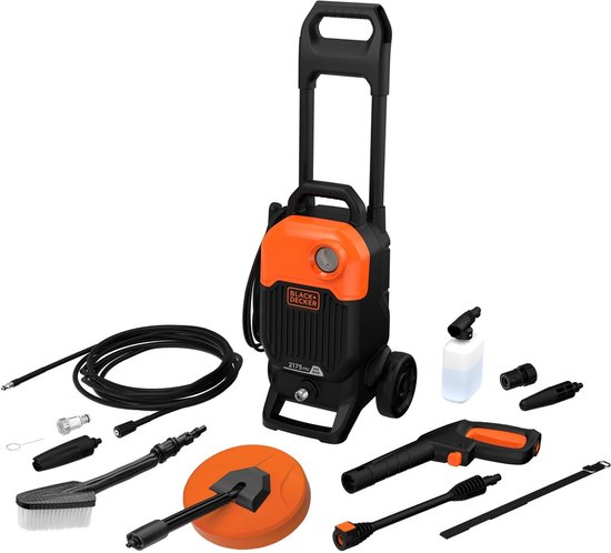 B&D Hogedrukreiniger met variabele handgreep 1700Watt - 125 BAR - BEPW2000KIT - Compleet met terrasreiniger - 150 BAR van Black + Decker