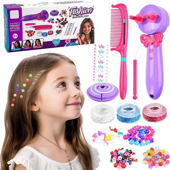 Bedazzler Haarvlechtmachine voor meisjes - automatische haarvlechtmachine - doe-het-zelf haarstyling-set met 3 stijlen - haarstyling-apparaten - cadeau voor meisjes van Merkloos	