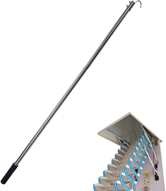 Bedieningsstang - Trekstok Stokhaak - Zolderluik Openen - Roestvrij Staal - 101 cm Lengte