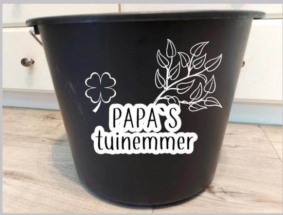 Bedrukte emmer met Papa`s tuinemmer, Bedrukte emmer, Emmer, Emmer voor papa, Vaderdag, Cadeau, Emmer met tekst, Tuinemmer van Merkloos	