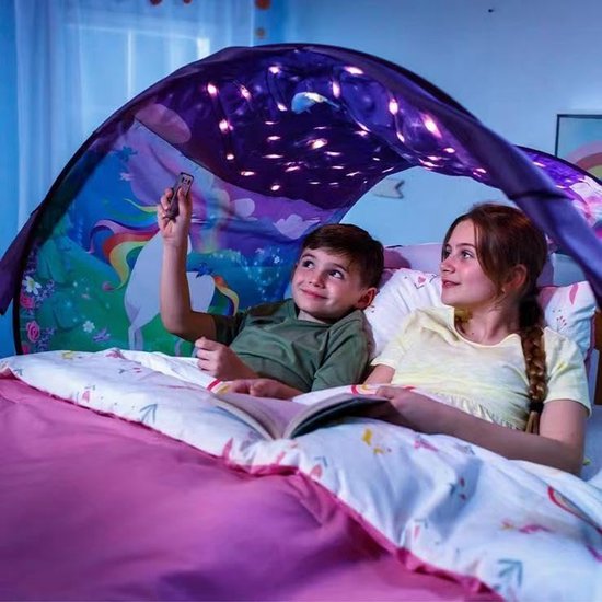 Bedtenten - Fantasie - Leuk - Opvouwbaar - Spelen - Pop Up - Outdoor - Indoor - Dream - Twin Size - voor Jongens & Meisjes - Kindertenten - Speelhuis - Kerstmis - Verjaardagscadeaus - Paard Met Afstands Licht - Kinderspeelgoed van Merkloos	