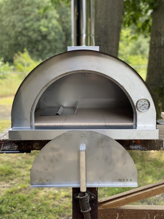 BEEK - Classico 70 - pizzaoven inclusief Hoes Pizzaschep en ovenborstel - houtgestookt - Zwart - tot 2 pizza's tegelijk van BEEK