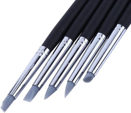 Beeldhouwen Gereedschap - Siliconen Aardewerk Maken Tool Pen - Houten Handgrepen
