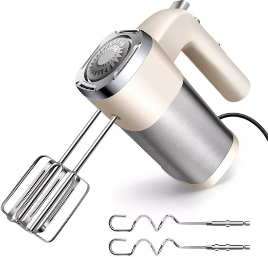 Benelux Select Hand Mixer – Handmixers – Handmixer – Mixeur – 5 Snelheden + Turbo – Lichtgewicht – Incl. Kloppers & Deeghaken van Benelux Select
