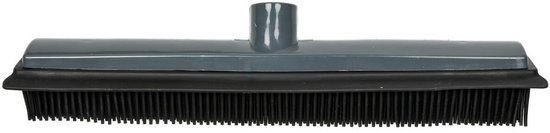 Benson Bezem - rubber - grijs - bezemkop - kappers bezem - schroefdraad - wisser lip - 35 cm - Schoonmaakartikelen van Benson