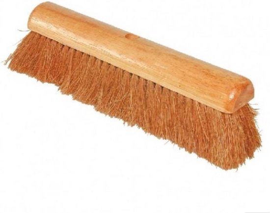 Benson Bezemkop binnen - bruin - hout - kokos borstelharen - 28 cm - Zaalbezem van Benson