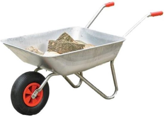 Benson Compacte kruiwagen - gegalvaniseerd staal - 65 liter - 80 kg laadvermogen van Merkloos	