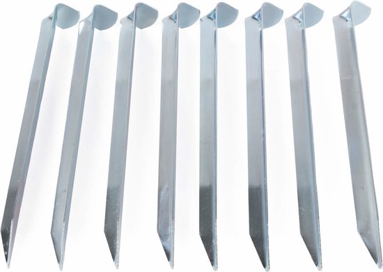 Benson Grondpen/tentharing - 8x - zilver - staal - 17 cm - Rotspen - Spijkerharing van Benson