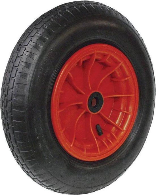 Benson Groot kruiwagenwiel - rode velg - naaldlager - 400 x 100 mm - 180 kg draagkracht van Benson