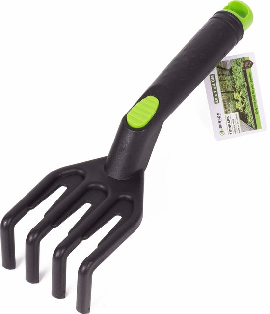 Benson Handtuinhark - 4 tanden - Glasvezelversterkt - 7,5 cm - Grijs/Groen van Benson