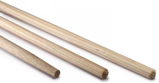 Benson Houten steel - 120 cm - duurzaam hout - exclusief bezem van Merkloos	