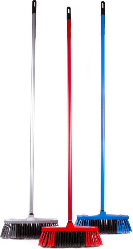 Benson Kamerveger - Zachte Borstelharen - 130 cm Steel - Voor Gladde Binnenvloeren - Per stuk - Kleurenmix
