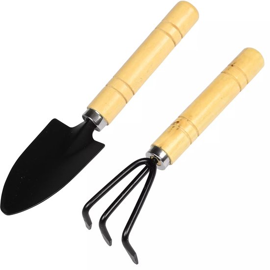 Benson Mini tuingereedschap set - 2-delig - houten handvat - compact formaat van Benson