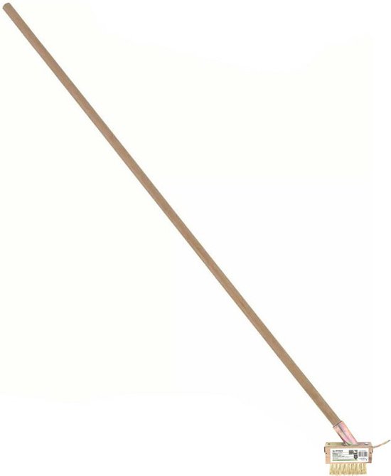 Benson Onkruid borstel / voegen krabber - messing - 3 rijen - met steel en schraper - 130cm van Benson