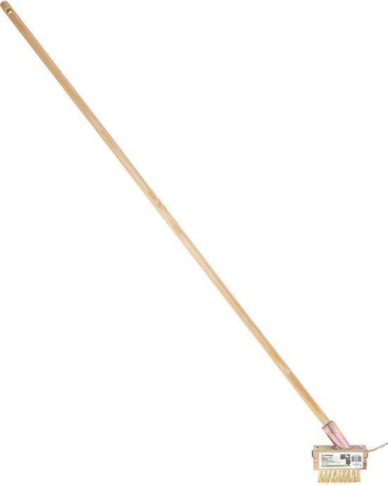 Benson Onkruid borstel / voegen krabber - messing - 3 rijen - met steel en schraper - 140cm van Benson