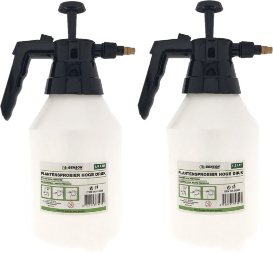 Benson Plantensproeier - Set van 2x stuks - 1,5 liter - drukspuit - kunststof