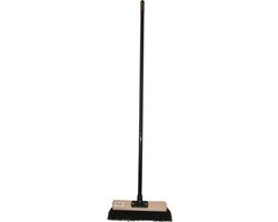 Benson Straatbezem - Zachte kunststof haren - Inclusief steel - 30 cm breed - Zwart van Benson