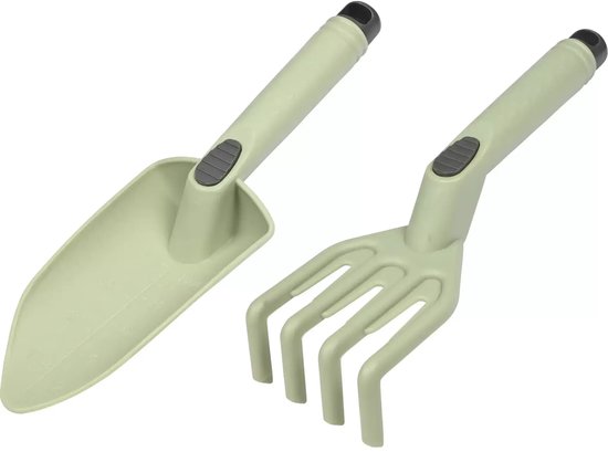 Benson Tuingereedschap set - 2-delig - kunststof - groen - met ophangmogelijkheid van Benson