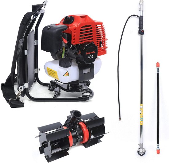 Benzine Bosmaaier - Grasmaaier Trimmer - Tuinonderhoud Uitvoeren - Draagbaar Rugzakmodel - 32 cm snijbreedte - Zwart