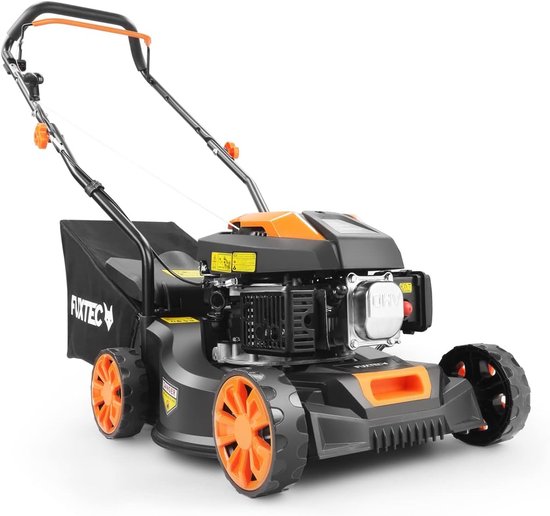 Benzine Grasmaaier - Duwmaaier Gazonmaaier - Gazon Onderhoud - Lichtgewicht Ontwerp - 40cm Maaibreedte - Mat Zwart